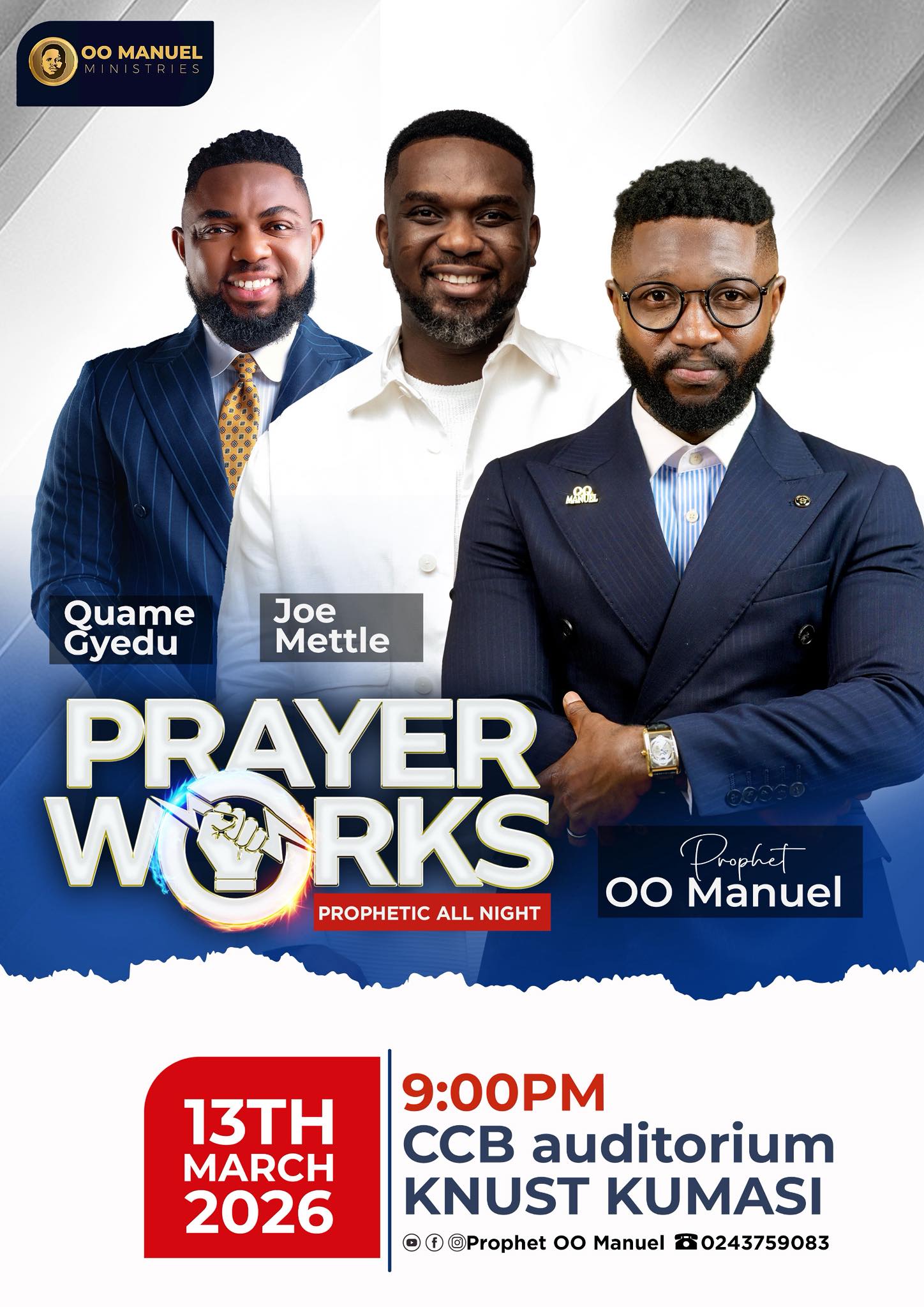 Prophet OO Manuel storms Kumasi with Joe Mettle and Kwame Gyedu